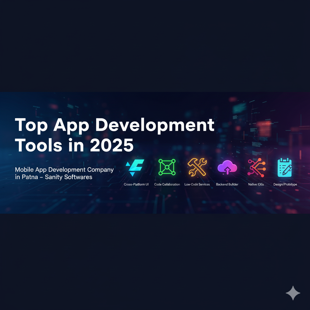 Top App Development Tools in 2025 | Mobile App Development Company in Patna � Sanity Softwares