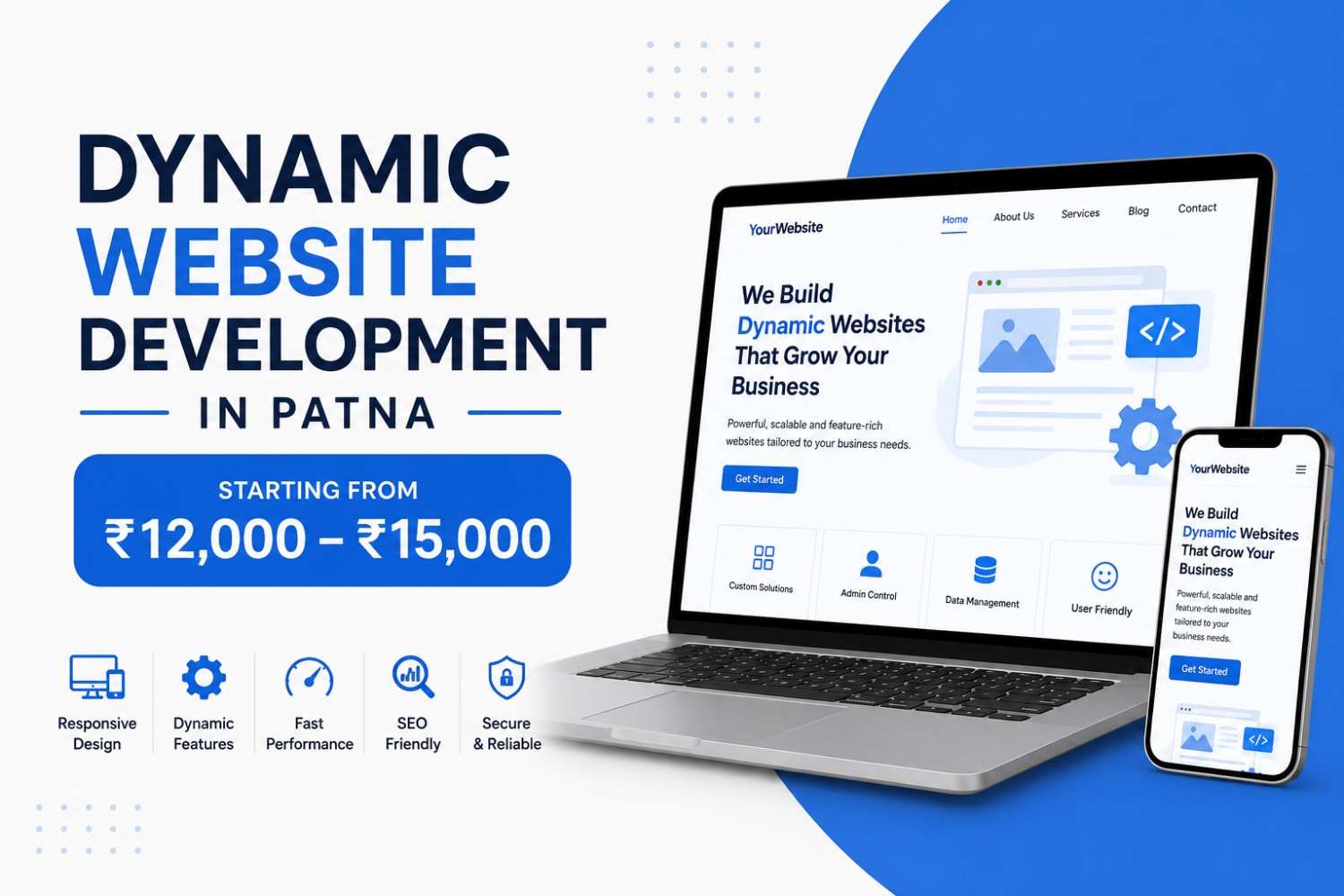 Dynamic Website Development Cost in Patna ₹12,000–₹15,000 | Sanity Softwares